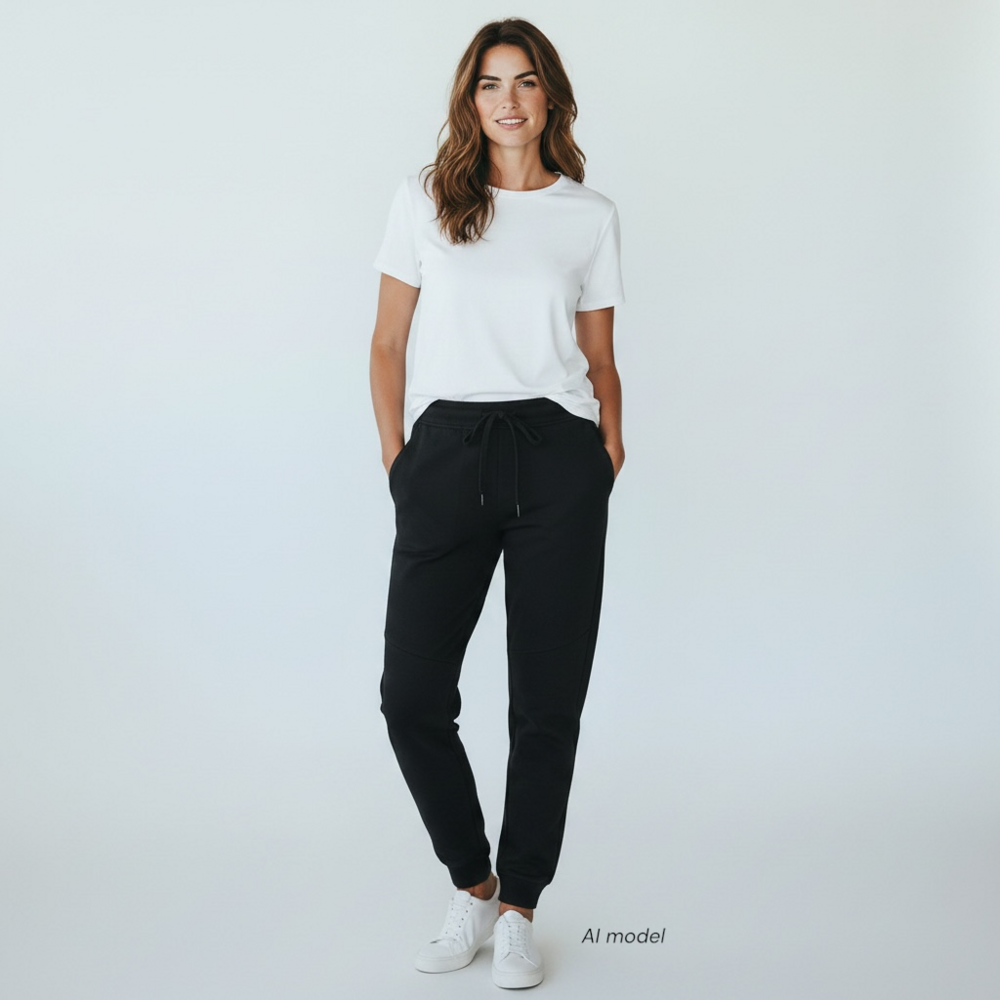 Lululemon Joggers Womens Medium Black Knit Tapered Sweatpants Zipper Back Pocket
